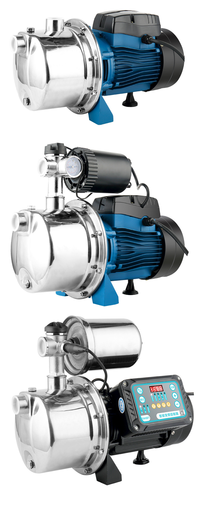 全自动不锈钢喷射泵家用220v大流量增压大吸力自吸泵高扬程吸水泵