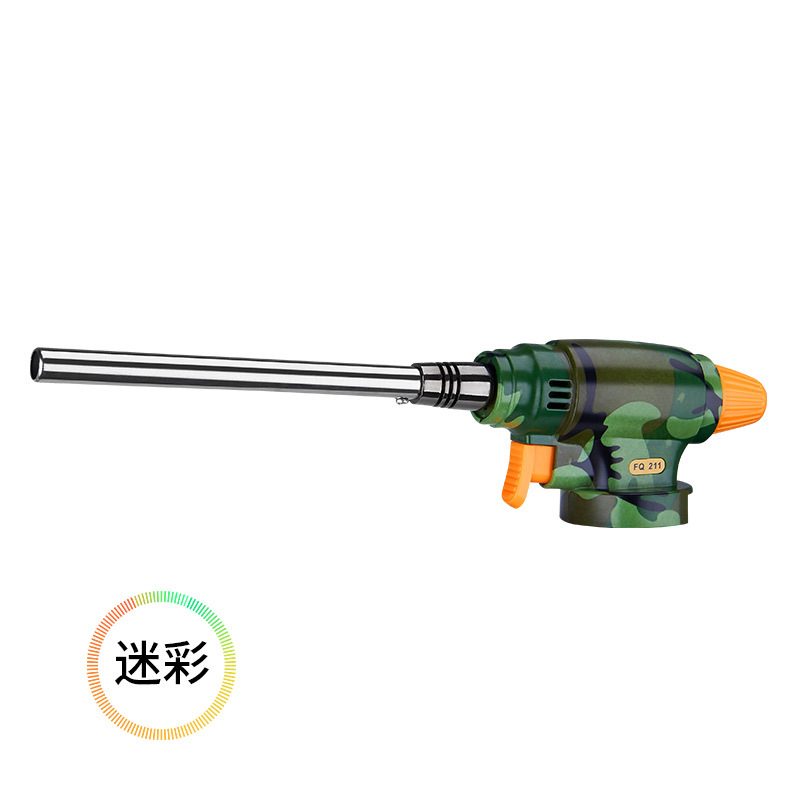 Portable Outdoor Igniter 360 Inverted Card Type Gas Tank Flame Gun High Temperature Baking Lengthened Fire Spray Gun