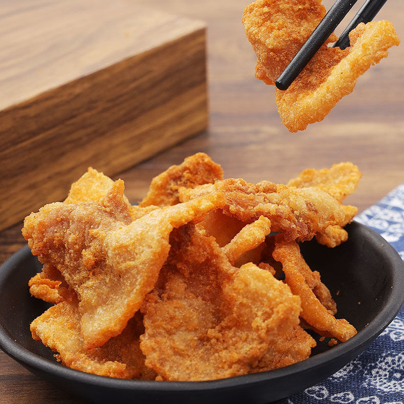 香酥脆皮五花肉猪油渣猪肉渣香辣烧烤温州熟即食网红零食小吃