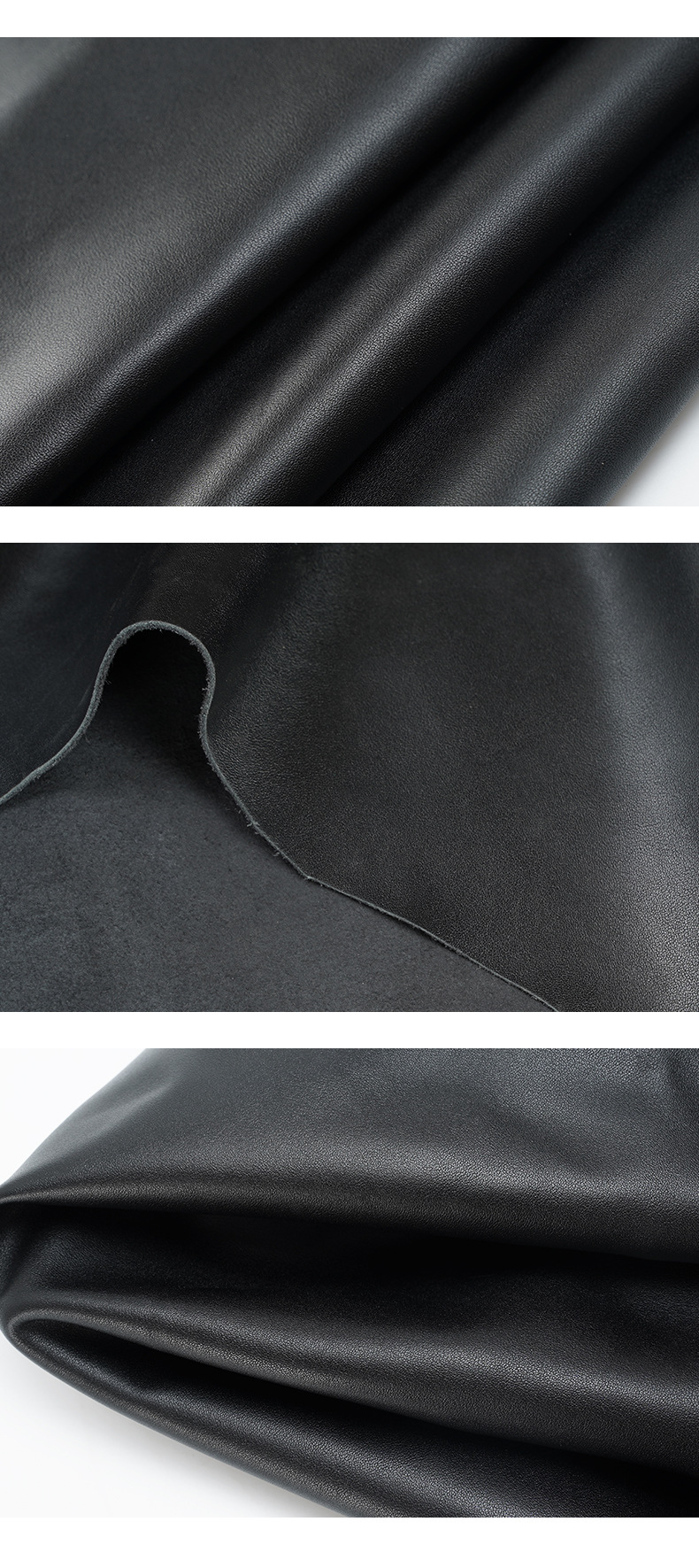 全粒面纳帕纹皮头层牛皮箱包鞋材皮料汽车座椅包皮面料黑色210号