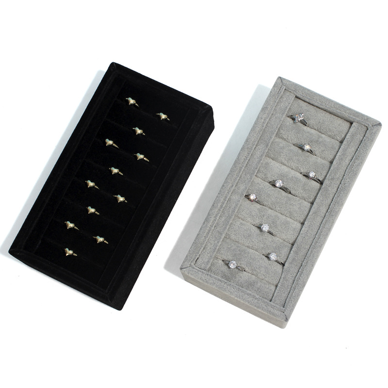 In Stock Wholesale Jewelly Storage Box Thickened Ring Tray Flannel Jade Ornaments Bracelet Tray Display Plate