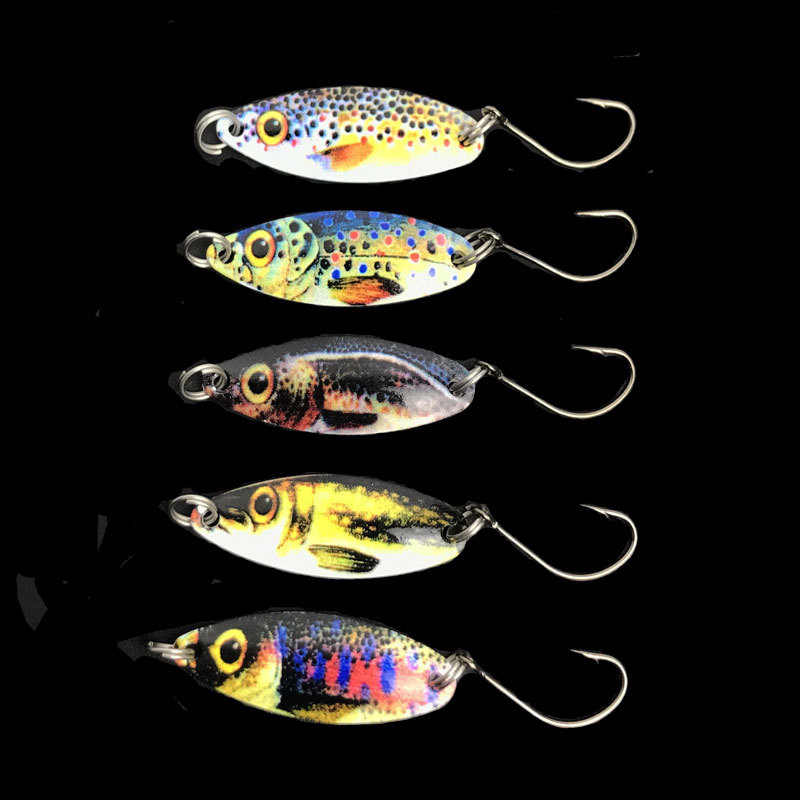 3d打印路亚马口勺形亮片3g 5g微物溪流仿生饵批发白条翘嘴白条翘