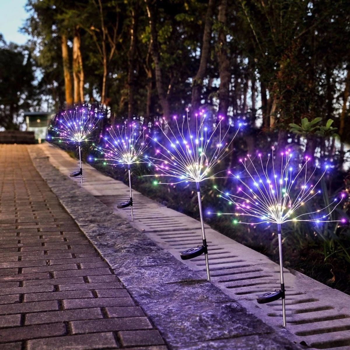 LED Lighting Chain Solar Copper Wire Lamp Lawn Floor Outlet Fireworks Lamp USB Lighting Chain Dandelion Christmas Holiday Lamp