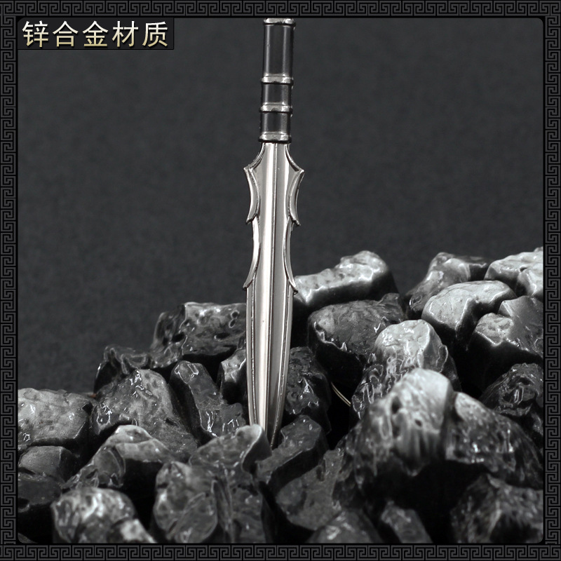 水浒周边豹子头林冲梨花枪22cm全金属工艺品摆件