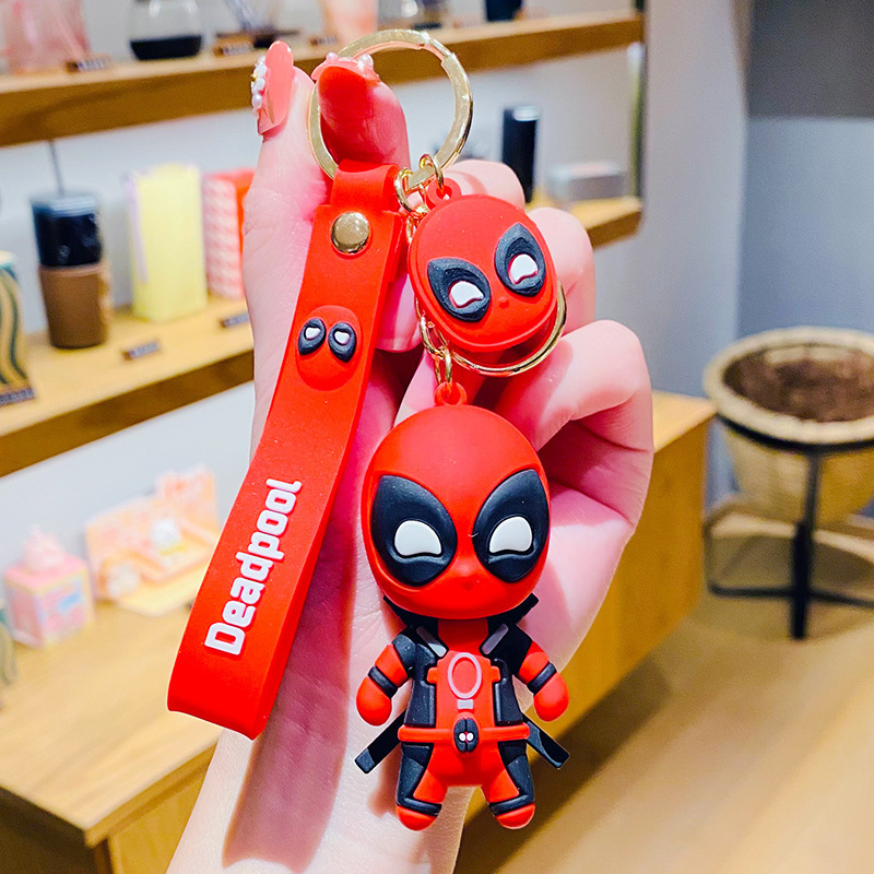 Cartoon Marvel Deadpool Handbag Pendant Car Key Chain Boys Personalized Pendant Accessories Couple Small Gift Keychain