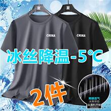 冰丝短袖T恤男士夏季宽松大码男装休闲百搭体恤衫韩版潮流衣服男T