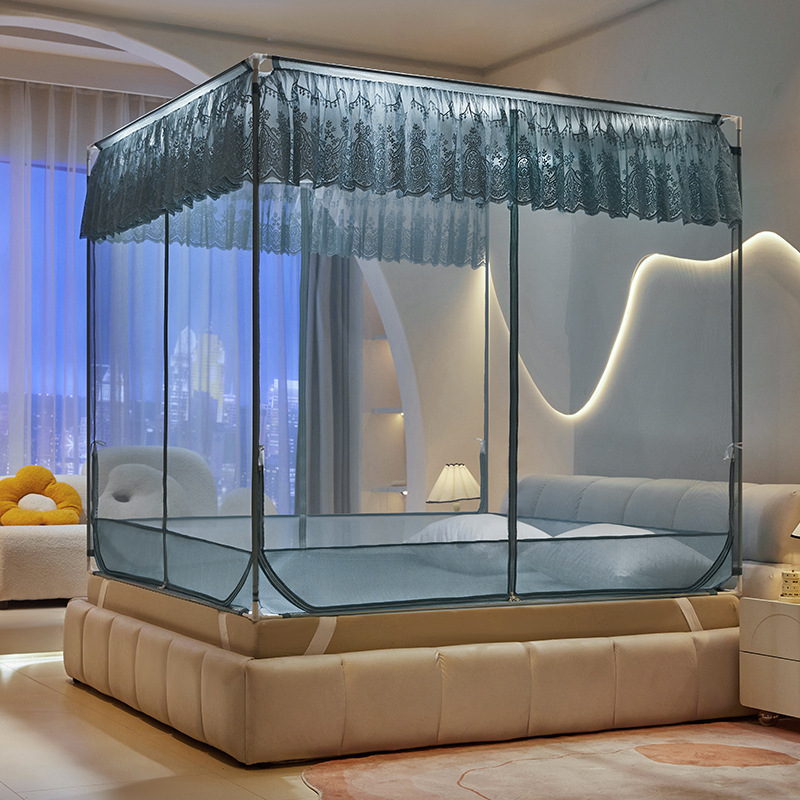 24年新款tu门拉链坐床蚊帐防摔蚊帐家用卧室防止掉床全包回底蚊帐