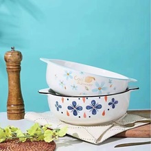 陶瓷碗10.5寸双耳汤碗家用大号汤锅水煮鱼北欧网红泡面碗日式餐具