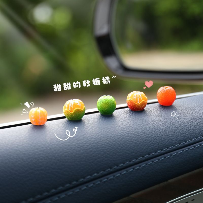fresh shatang orange car decoration cute car rearview mirror center console decoration fun car interior decoration female