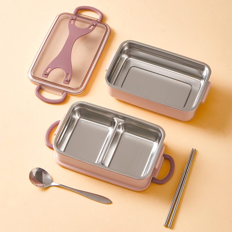 L102 Stainless Steel Insulated Lunch Box Portable Multi-Layer Bento Box Student Office Worker Canteen Divided Lunch Box Korean Style