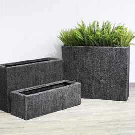 托盘仿石材大口径圆形石头户外玻璃钢花盆室外露台花槽花钵移动