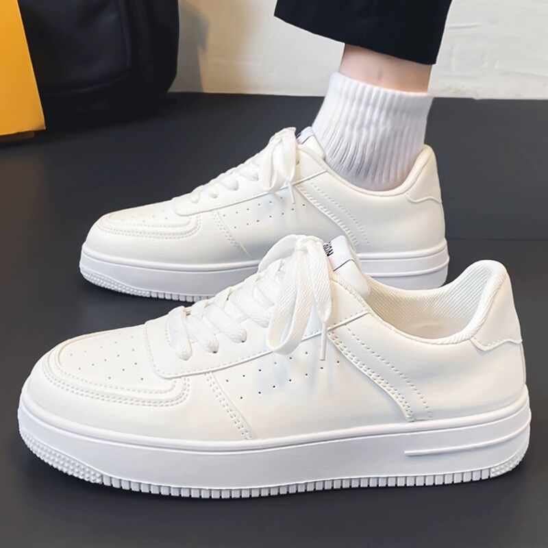 Spring Men's Shoes New Breathable White Shoes for Male Students Korean Style Trendy All-Match Platform Sports Casual Borad Shoes Men
