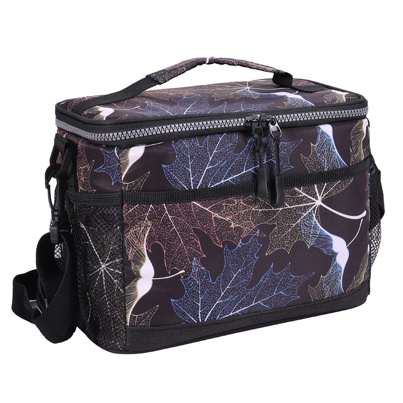 Digital Printed Flowers Pattern Insulated Bag Outdoor Portable Lunch Bag Camping Cold Preservation Ice Pack Portable