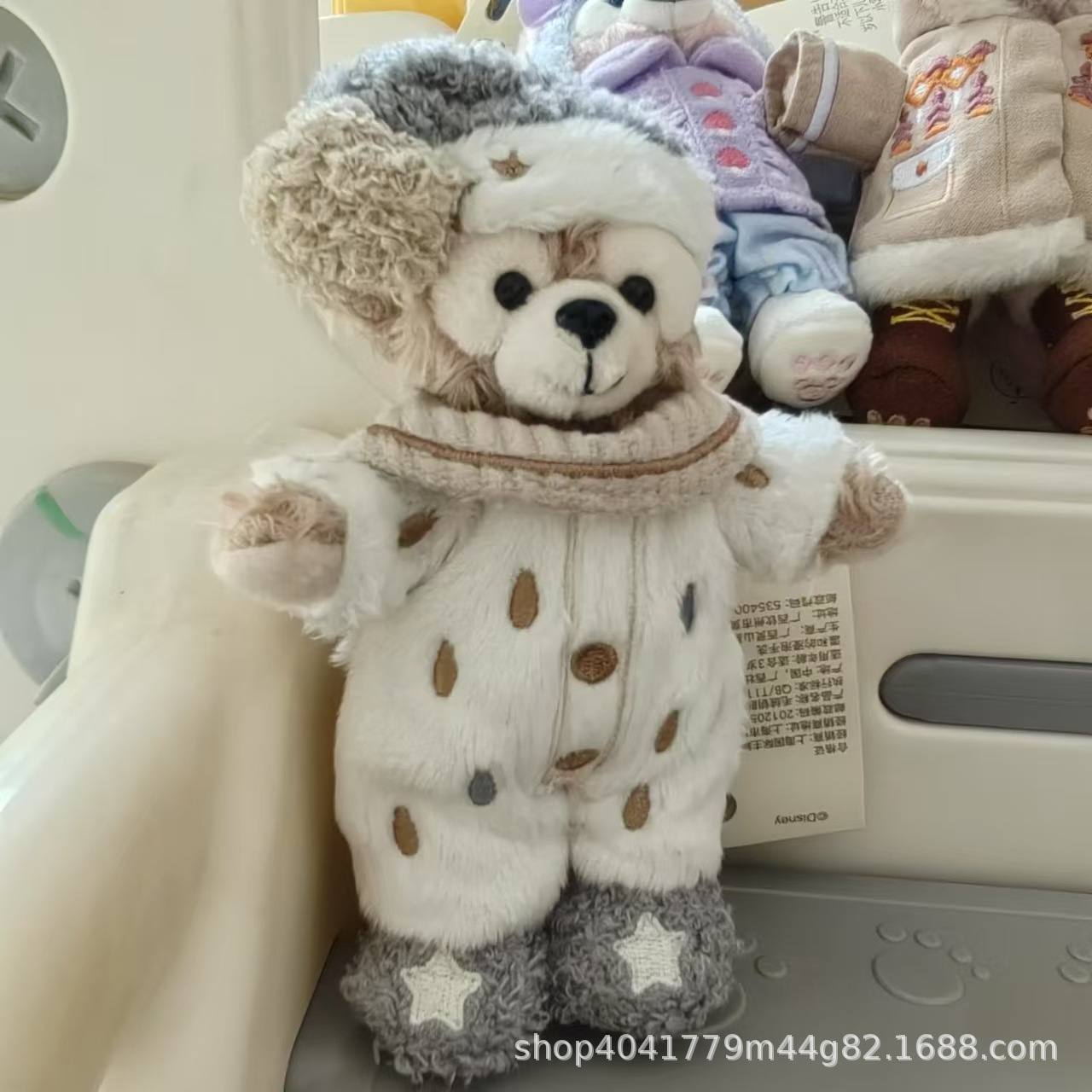 迪士尼睡衣系列懒懒达菲熊挂件玲娜贝儿公仔钥匙扣娃娃露露饼饼