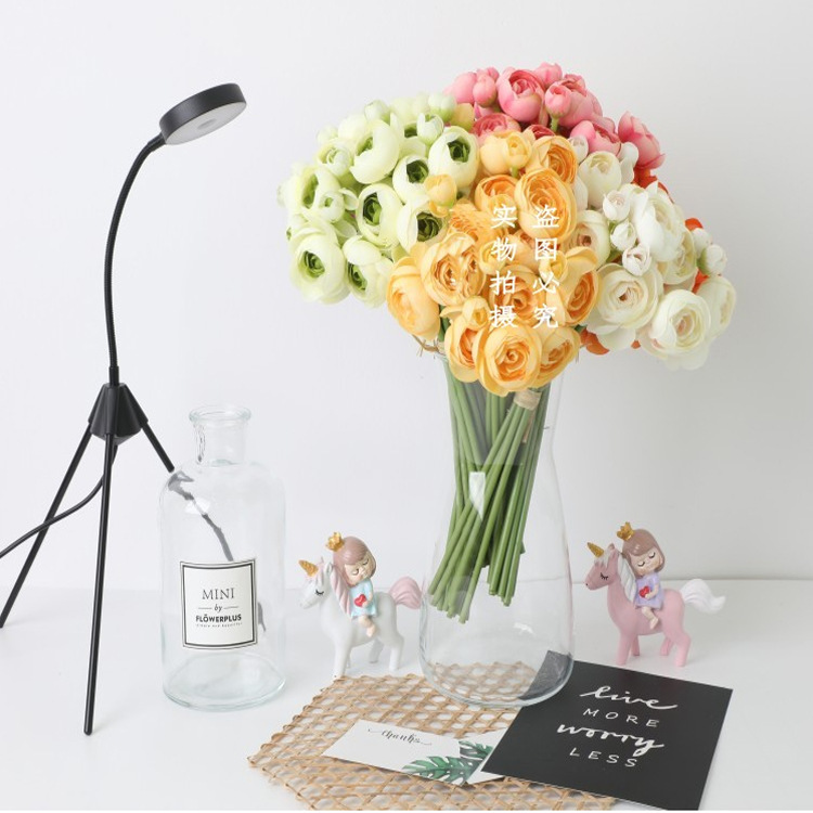 8头手扎露莲花束玫瑰茶花月季花仿真花手札花束新娘手捧花绿植