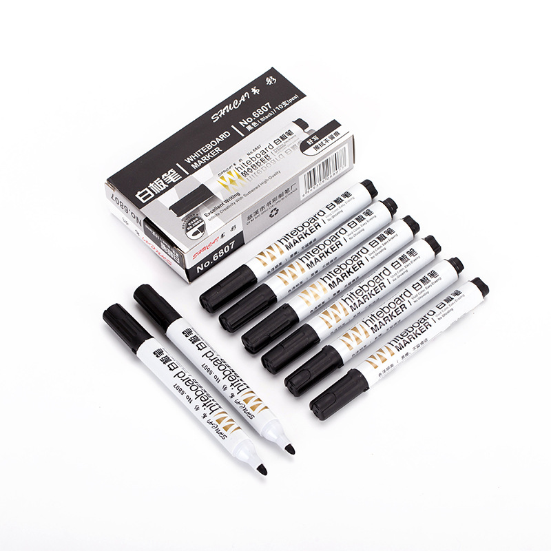 In Stock Wholesale Whiteboard Marker Student Teaching Aids Easy-to-Wipe Water-Based Black Whiteboard Marker Teacher Enterprise Writing Pen