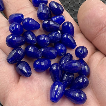 玉石散珠宝蓝色猫眼石水滴散珠切面紫猫眼水滴散珠手链项链配件珠