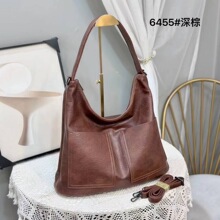 油蜡皮女包高质感单肩包包简约手提款托特包百搭通勤大包腋下包包