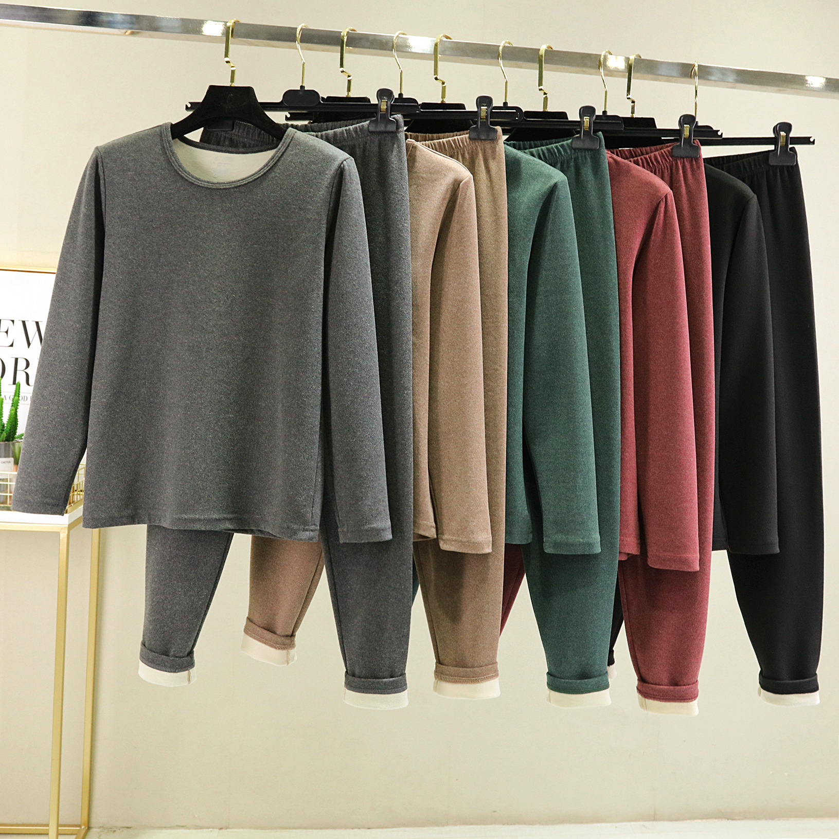 冬季新款男士ab面德绒加厚保暖套装双面绒柔软亲肤秋衣秋裤两件套