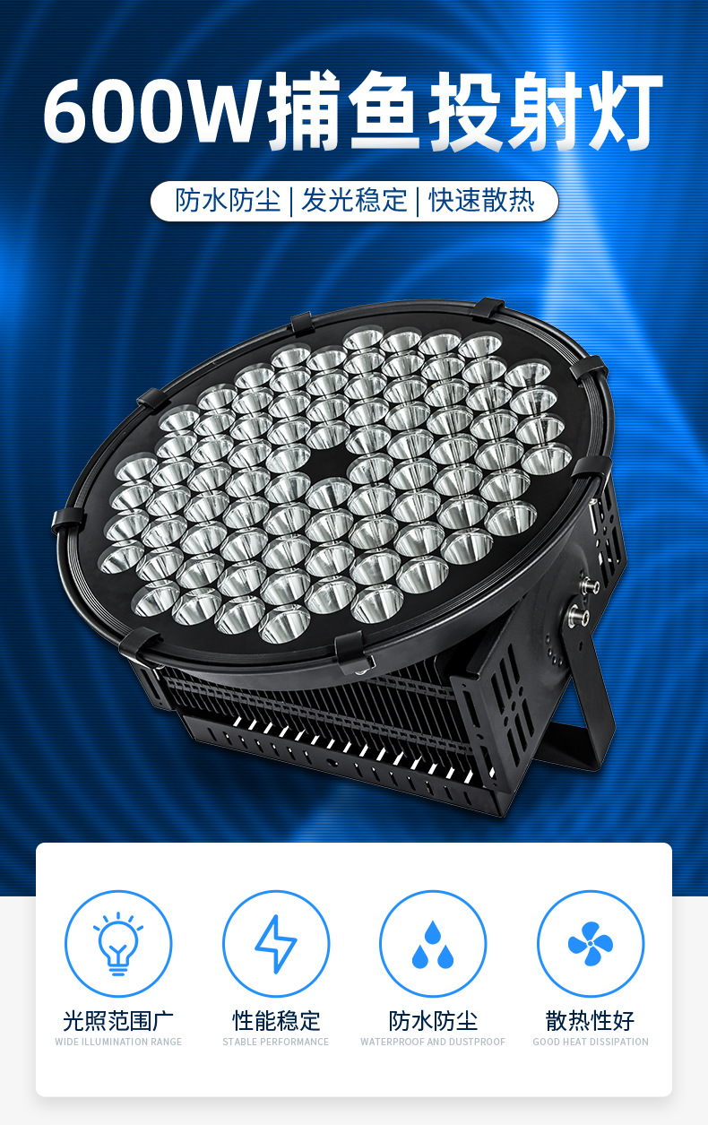 厂家现货供应led集鱼灯 led投光灯 捕鱼灯 工矿灯led投射灯