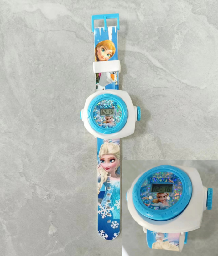 Children's Toy Cartoon Electronic Spider-Man Ice Princess Patrol 20 Models Picture Projection Watch Push Wholesale