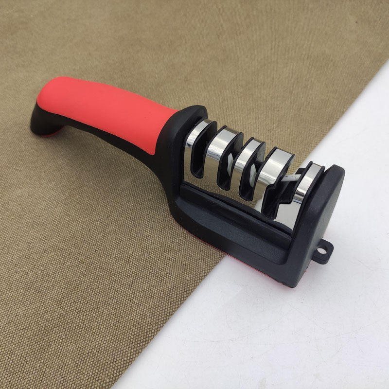 Four-Generation Three-Section Upgraded Knife Sharpener with Hook Non-Slip Household Yangjiang Kitchen Knife Handheld Sharpening Sharpening Stone