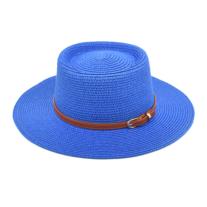 European and American Men's and Women's New Concave-Convex Top Straw Hat Outdoor Beach Vacation Spring Outing Sun-Proof Women's Dome Straw Hat