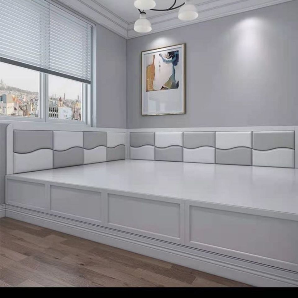 榻榻米床围软包炕围墙贴背景墙防撞电热炕自粘卧室床头板靠背