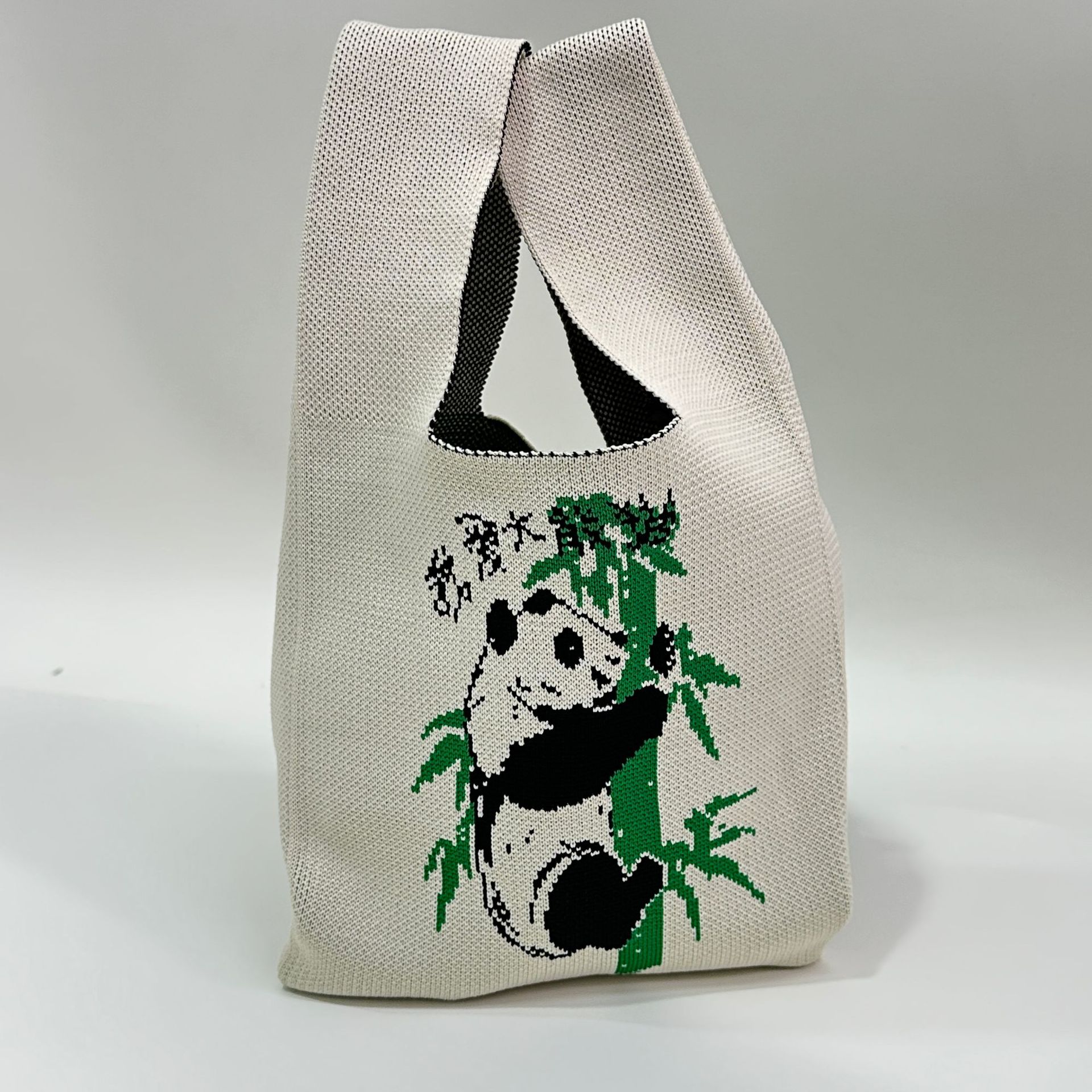 Cute Wrist Bag New 2024 National Style Panda Handbag Lunch Box Bag