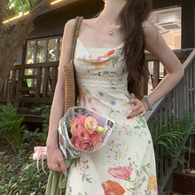 夏季温柔法式女人气质连衣裙清爽显瘦设计长裙
