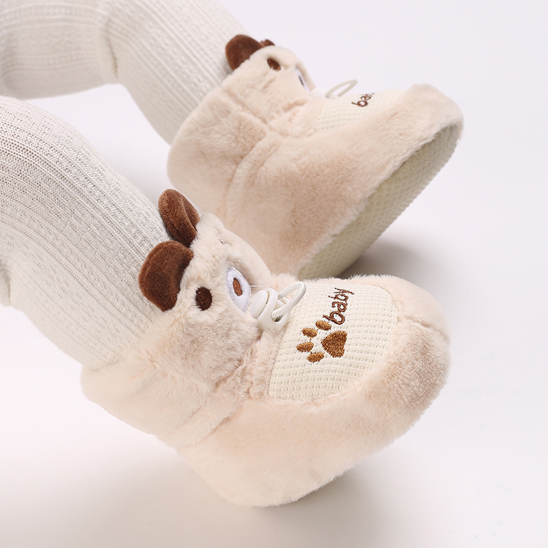 Li Haisheng Baby Shoes and Socks Winter Soft Bottom Toddler Baby Cotton Shoes Fleece-lined Baby and Infant Shoes 3-12 Months Thickened