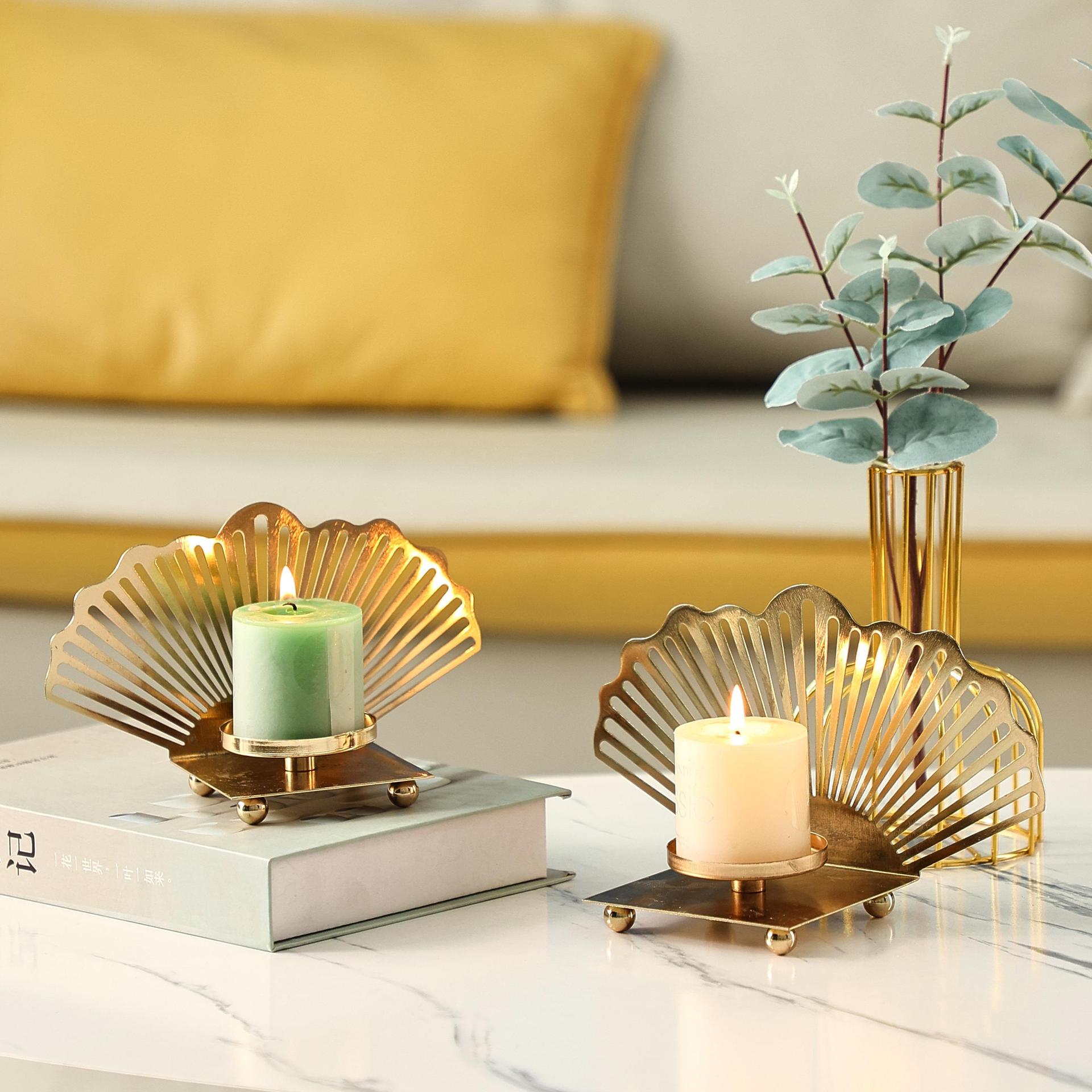 情人节烛台北欧浪漫烛光晚餐西餐厅样板间道具无烟无味香薰蜡烛台