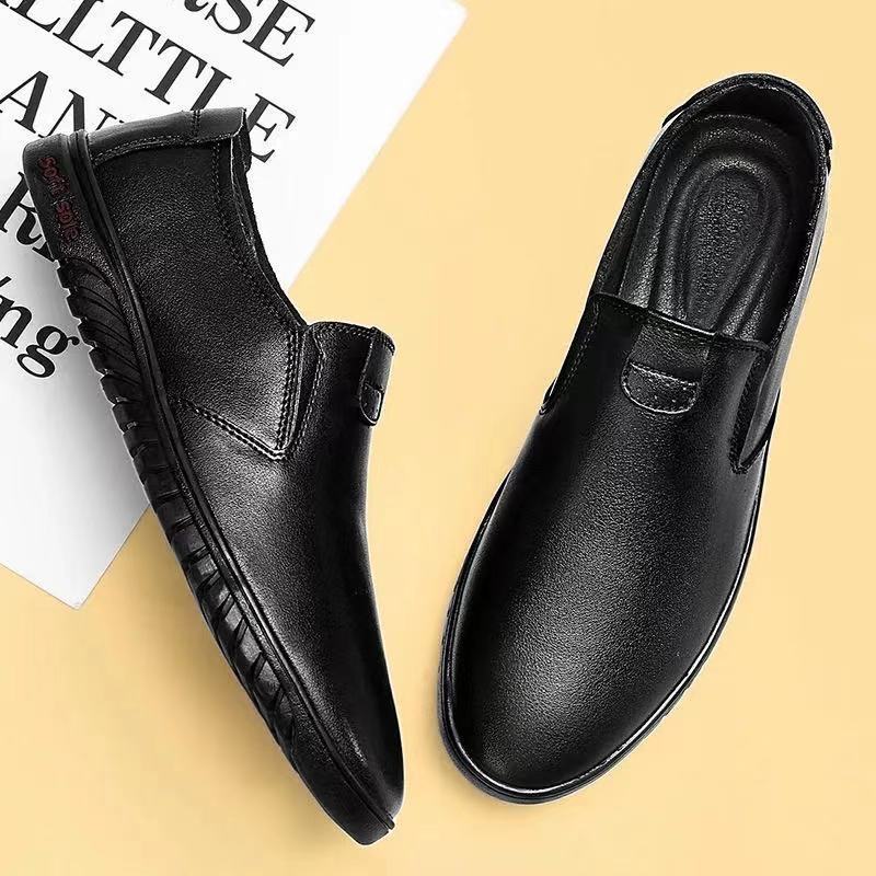 Men's Shoes Spring New Breathable Leather Shoes Men's Korean Fashion Youth Leather Shoes Men's Casual Shoes Business Leather Shoes Driving Shoes