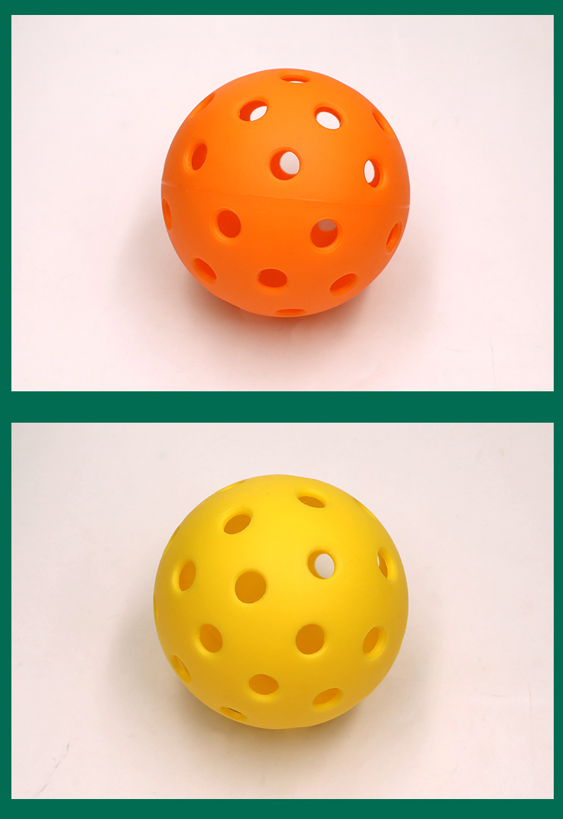 批发美国pickleball 40孔洞洞球 74mm匹克球运动练习球