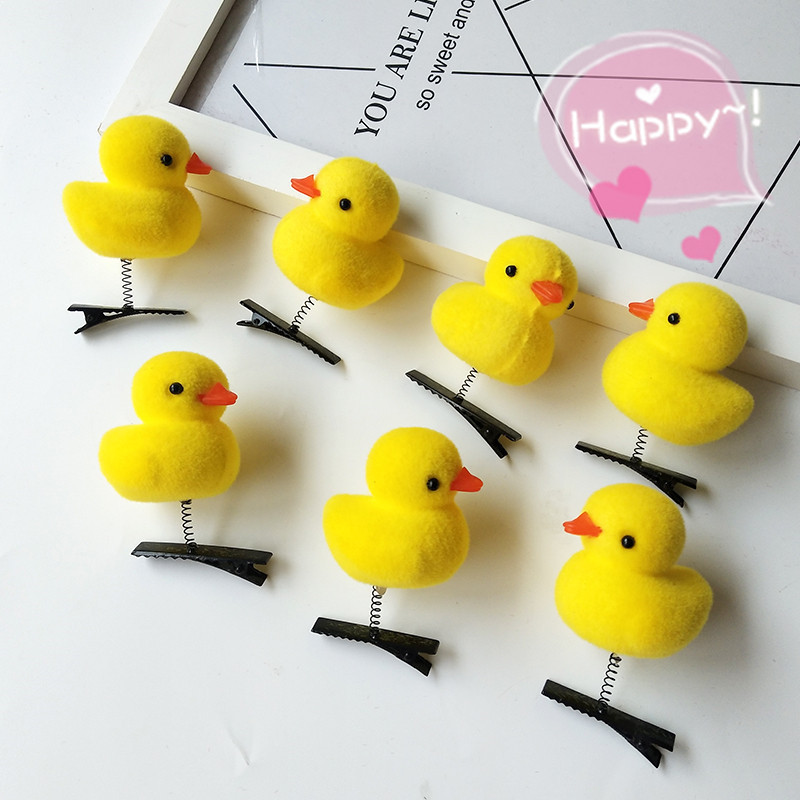 Popular Ornament Cartoon Little Yellow Duck Spring Hairpin Cute Children's Women's Hair Ornaments Headdress Stall Night Market Goods Wholesale