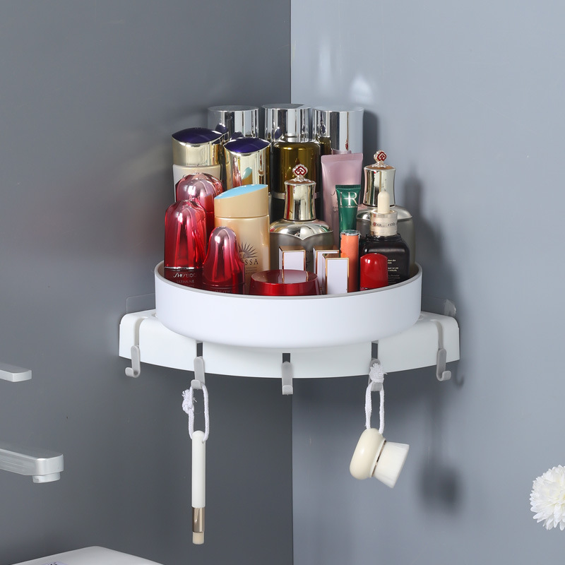 Punch-Free Rotating Storage Rack Bathroom Storage Rack Kitchen Supplies Corner Rack Punch-Free Toilet Rack