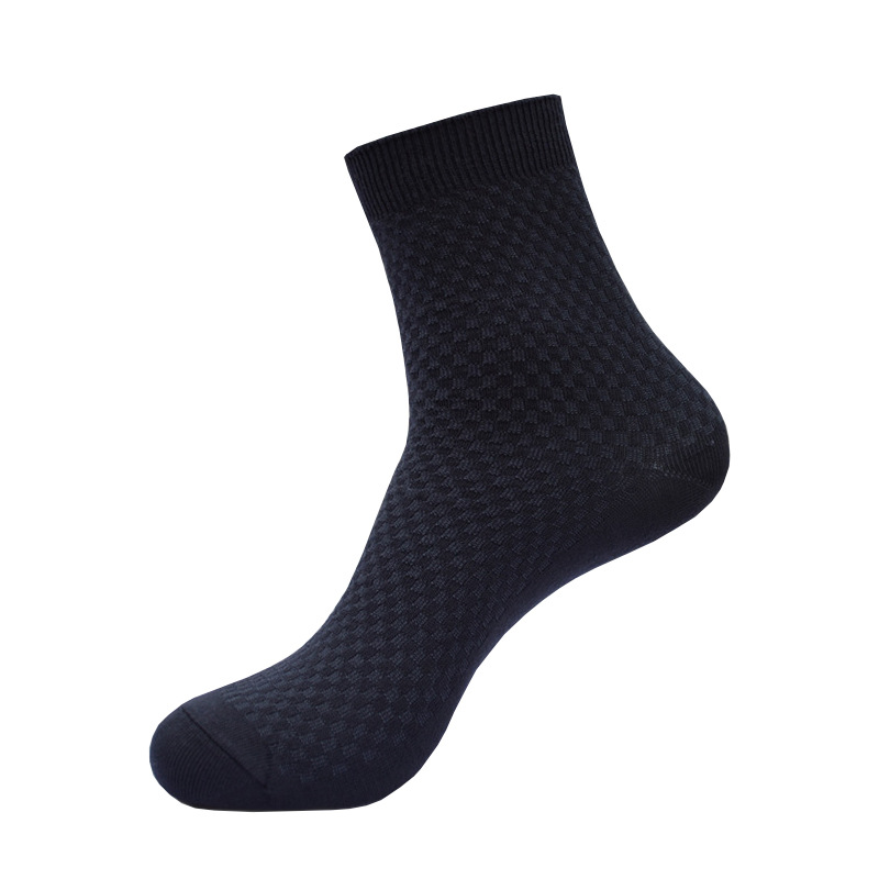 Men's Socks Mid-Calf Deodorant Men's Socks Small Plaid Polyester Cotton Bamboo Fiber Business Casual Socks Socks Factory Wholesale