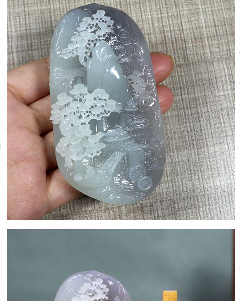 新品玉雕大师苏晓非亲工新疆和田玉俏色巧雕山水手把件指日高升