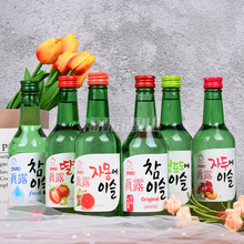韩国烧酒真露清酒360ml瓶低度利口果味草莓葡萄味配制烧酒