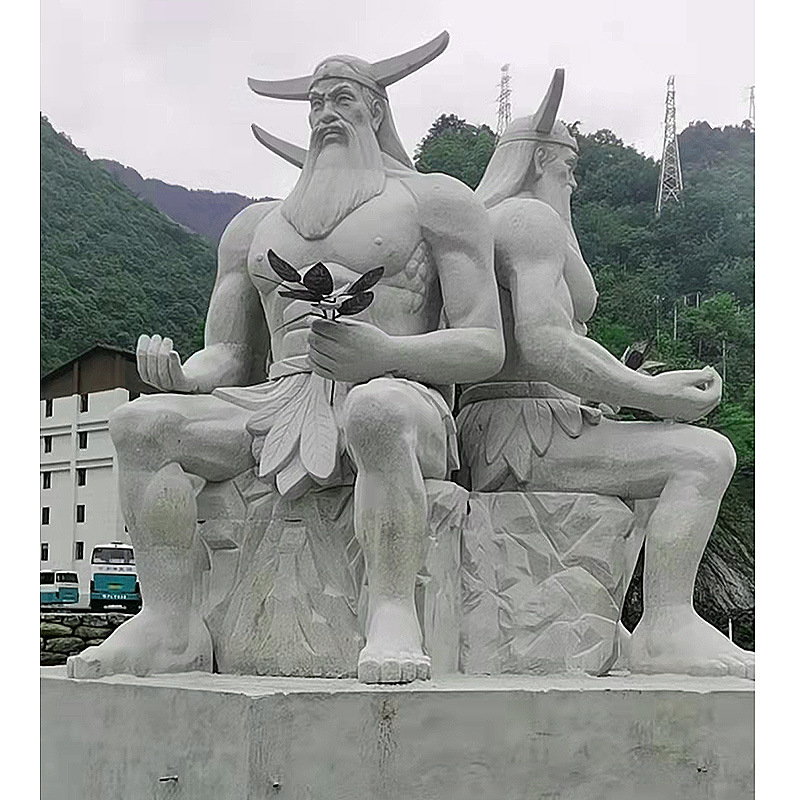 厂家定制神农炎帝雕像石材人物雕塑花岗岩茶祖神农氏雕像广场摆件