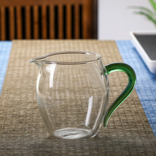 高硼硅玻璃玲珑公道杯茶漏套装透明带把茶海分茶器功夫加热茶具