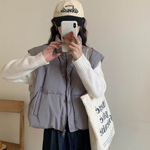 韩版立领羽绒马甲女2024新款冬季外穿百搭宽松显瘦白鸭绒马夹外套