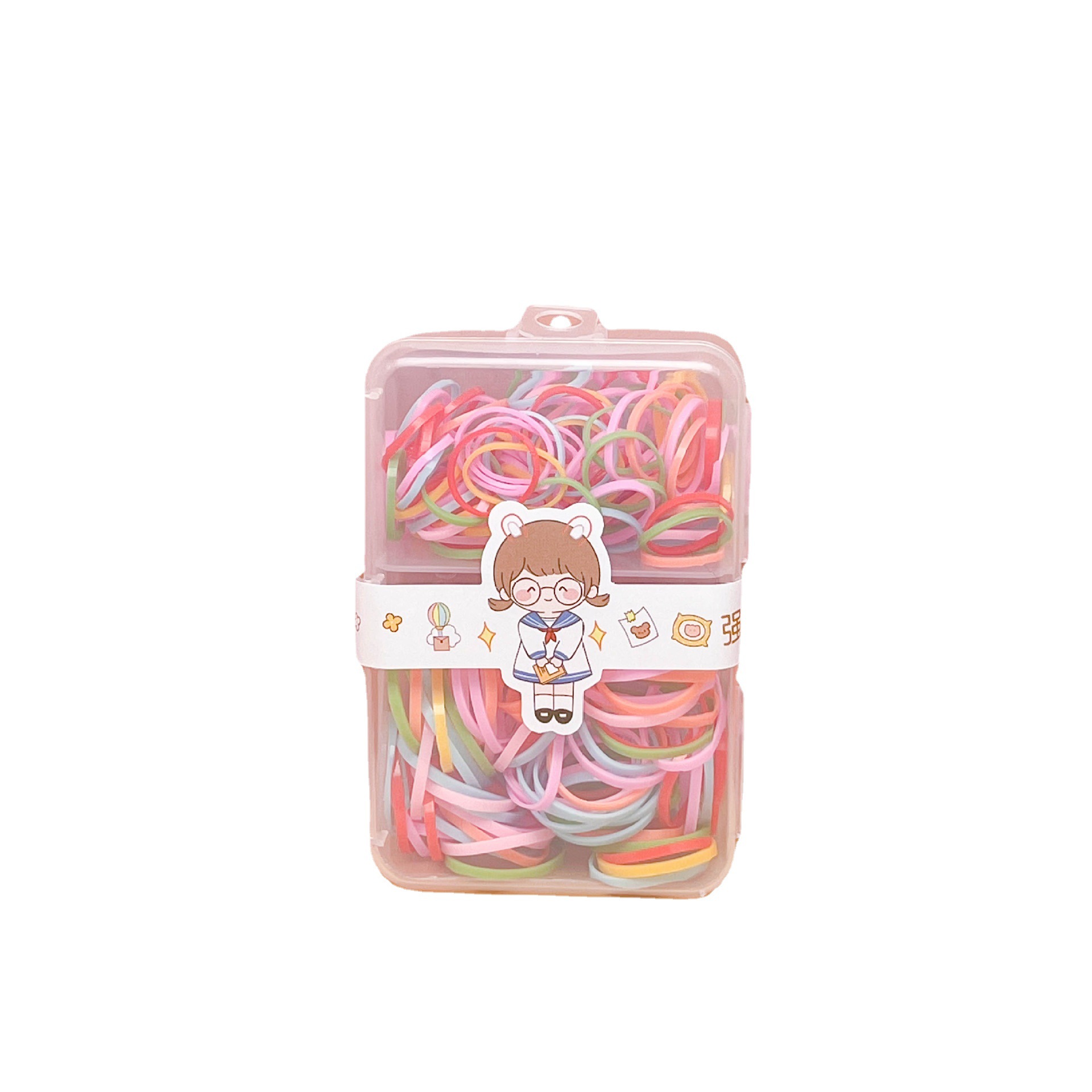 Boxed Little Girl Size Matching Disposable Color Rubber Band High Elasticity Girl Baby Hair Tie Cute Hair Ring