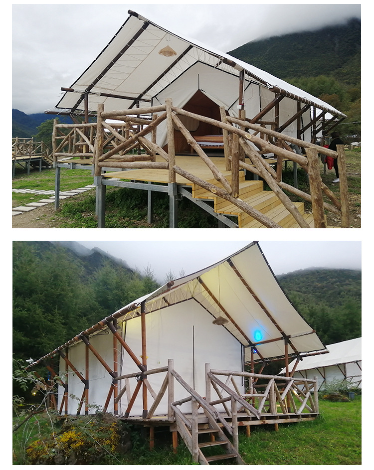 奥德斯网红帐篷民宿景区木结构露营酒店帐篷户外加厚野营旅游帐篷