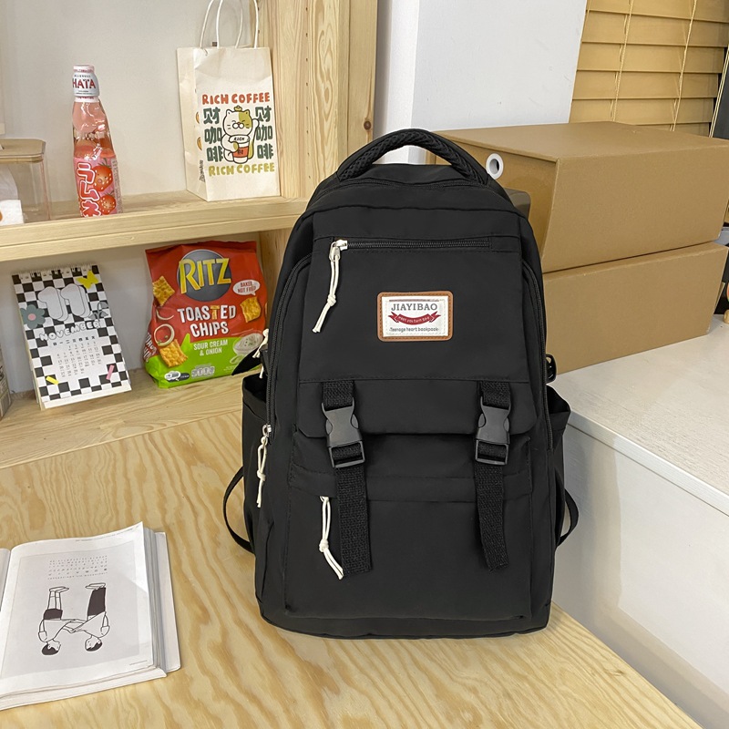 Export Bag 2022 Autumn New Large Capacity School Bag Girls Campus Schoolbag High School Students Solid Color Backpack