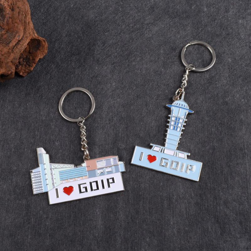 Metal Keychains Customized Sightseeing Attractions Keychain Accessories Business Gifts Key Ring Small Gifts Key Chain