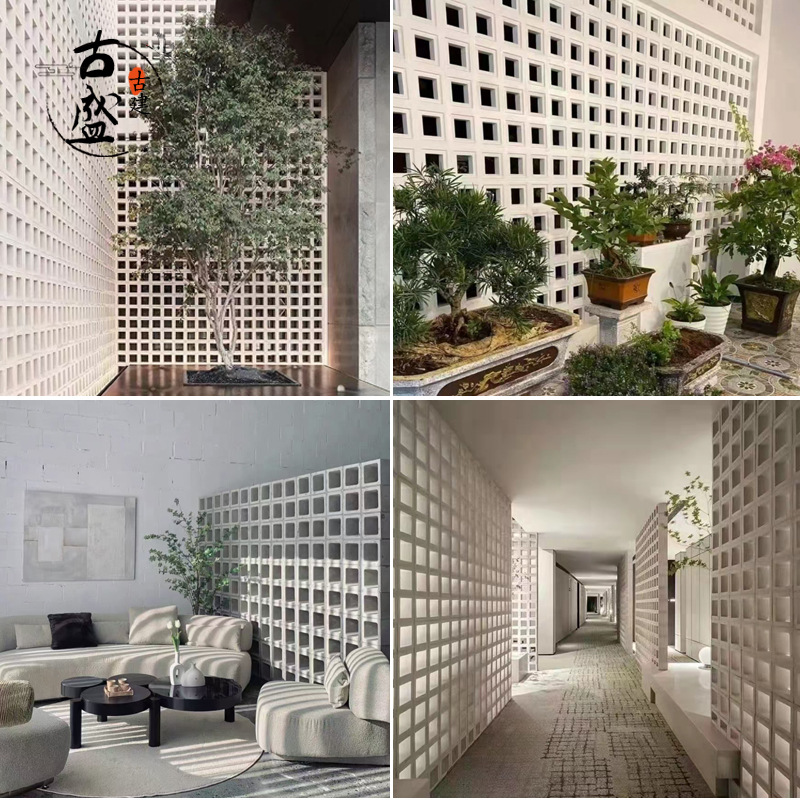 水泥空心砖装饰隔墙艺术网红砖清水混凝土镂空多孔仿古砖隔断孔墙