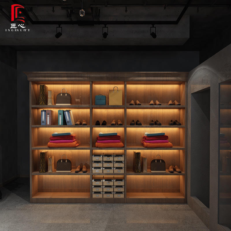 产品展示柜服装店衣柜陈列柜商用店铺欧式复古烤漆多功能货柜定做