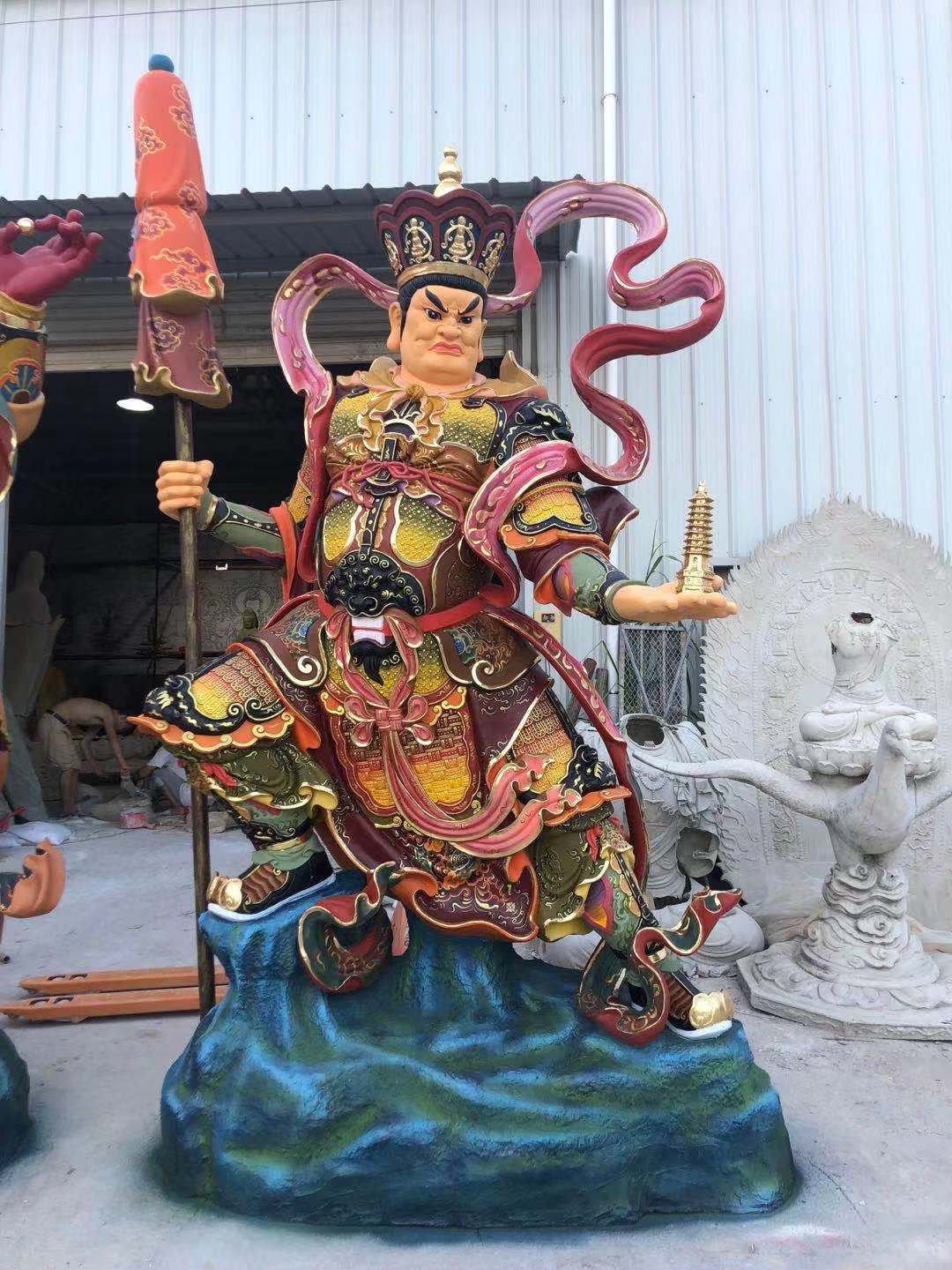 铸铜神像四大天王 汽车漆彩绘四大天王