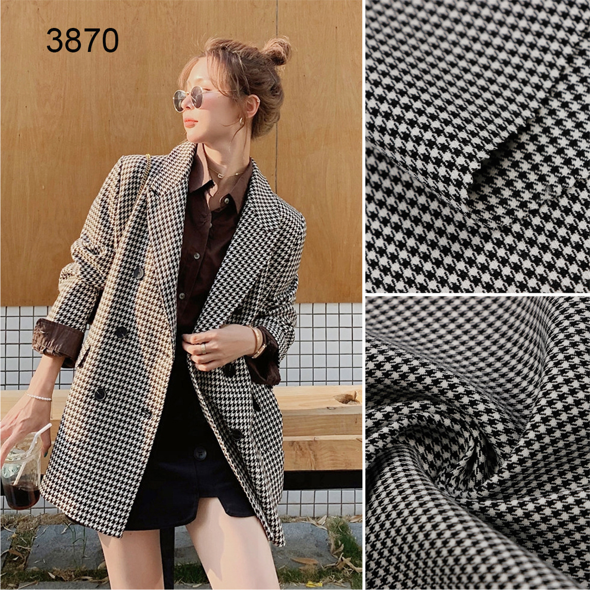 tr格子梭织面料